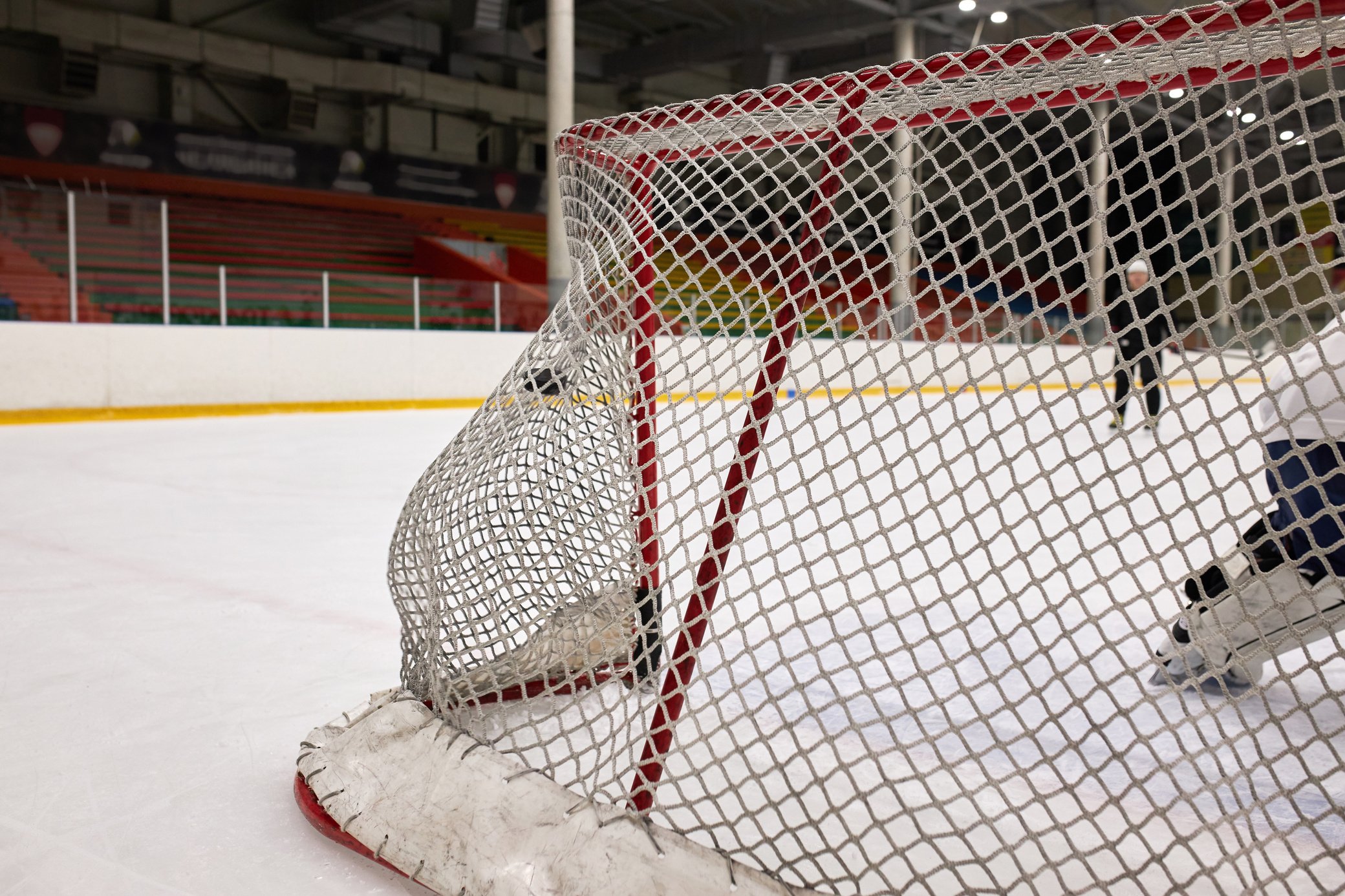 An Ice Hockey Goal on a Stadium